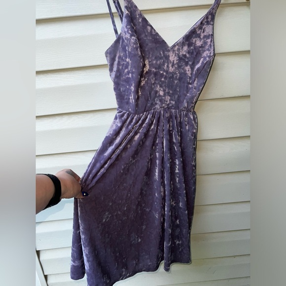 NWOT - Wild Fable Lavender Suede Velvet Flowy Mini Dress - Picture 5 of 6